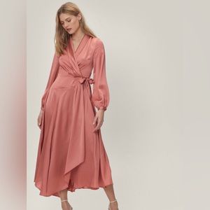 Elegant rose gold satin dress